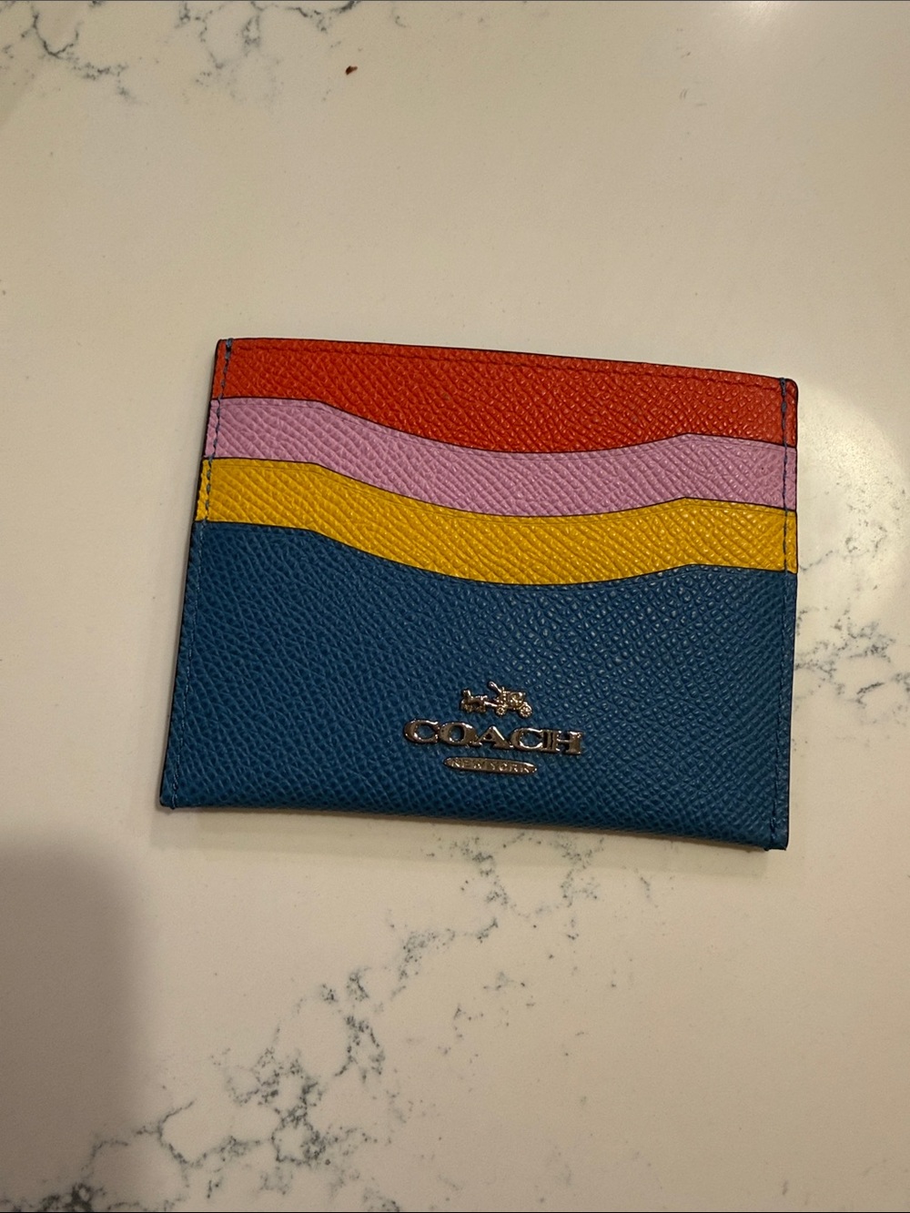 Coach Multicolor Wavy Leather Card Holder